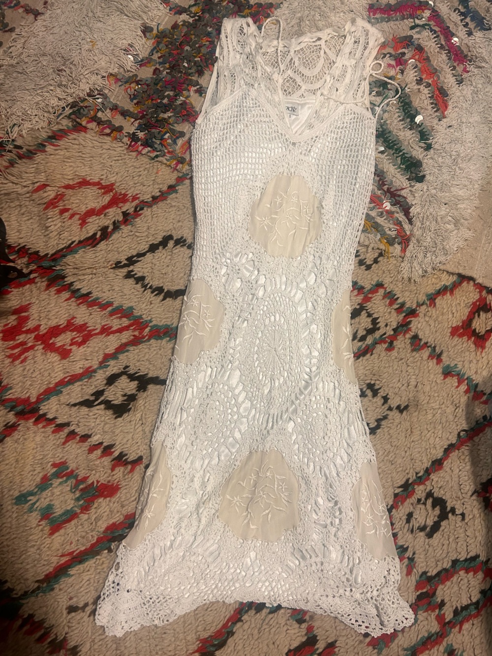 Cache White Crochet Dress